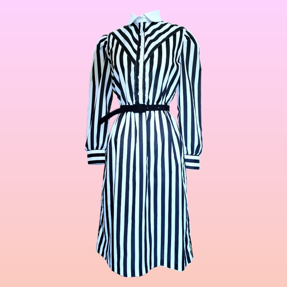 Vintage 80's does Edwardian black and white dress